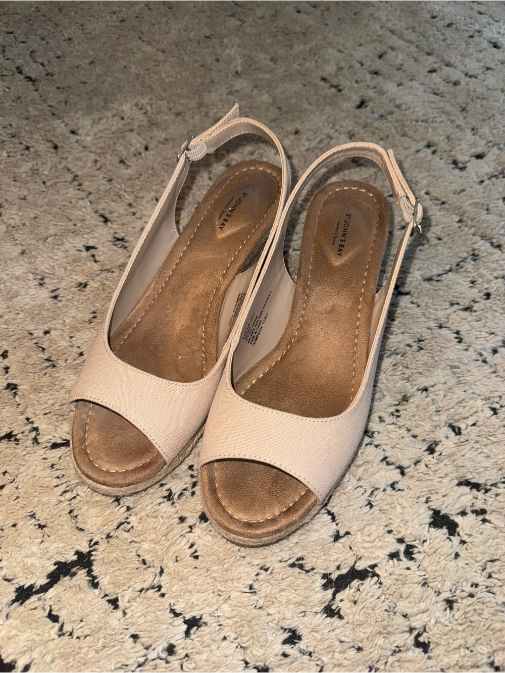 St. John's Bay Blush Open-Toe Slingback Wedges